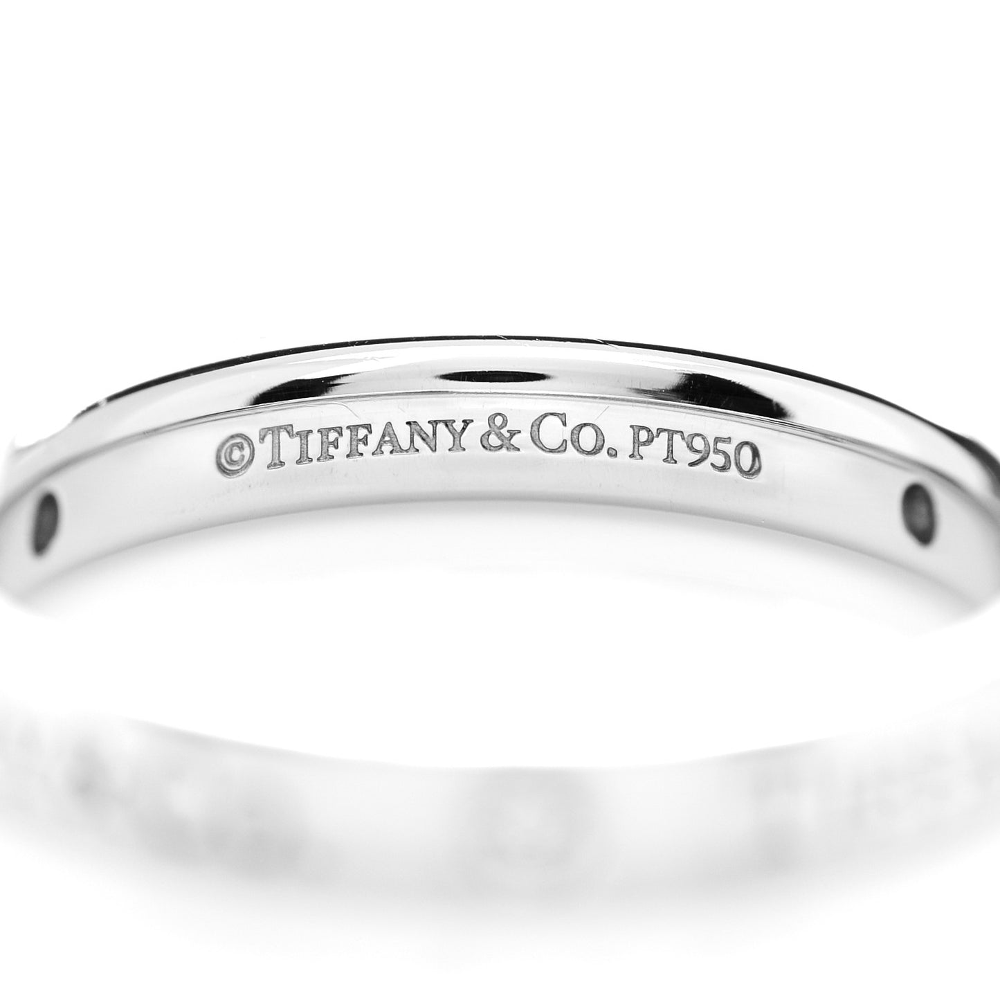 Platinum Diamond Logo Band Ring 54 7