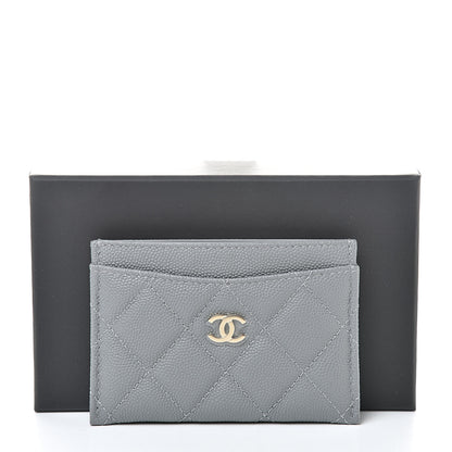 Chanel Caviar Quilted Card Holder Grey 9 of 9