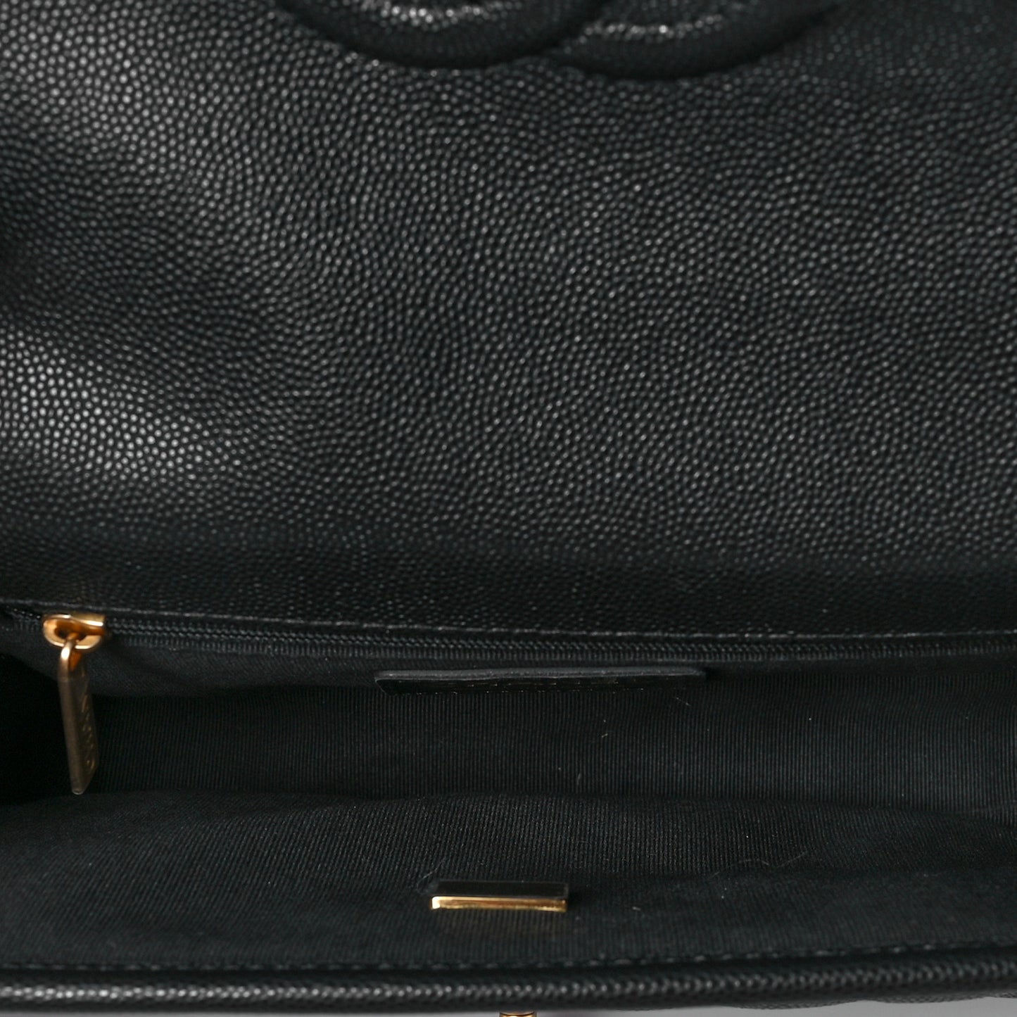 Caviar Quilted School Memory Small Top Handle Flap Black