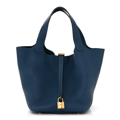 Hermes Taurillon Clemence Picotin Lock 22 MM Deep Bleu 1 of 11