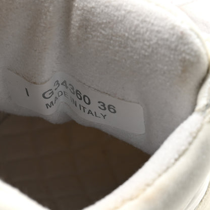 Chanel Suede Calfskin Fabric CC Sneakers 36 White 7 of 8
