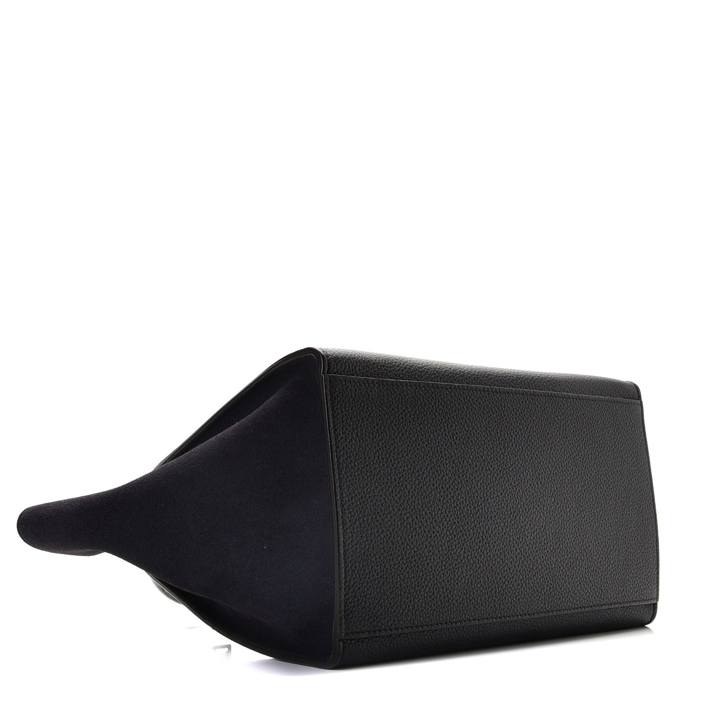Drummed Calfskin Suede Small Trapeze Navy