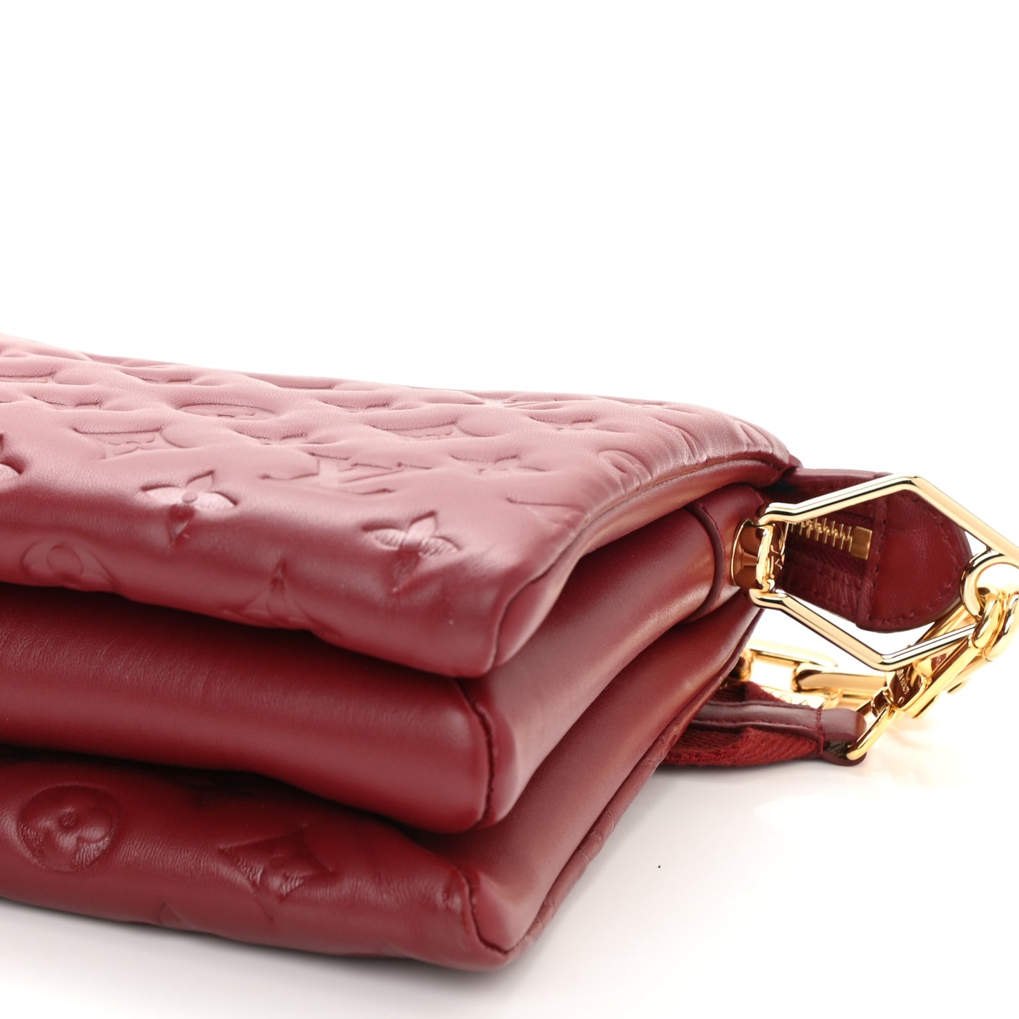 Lambskin Embossed Monogram Coussin PM Wine