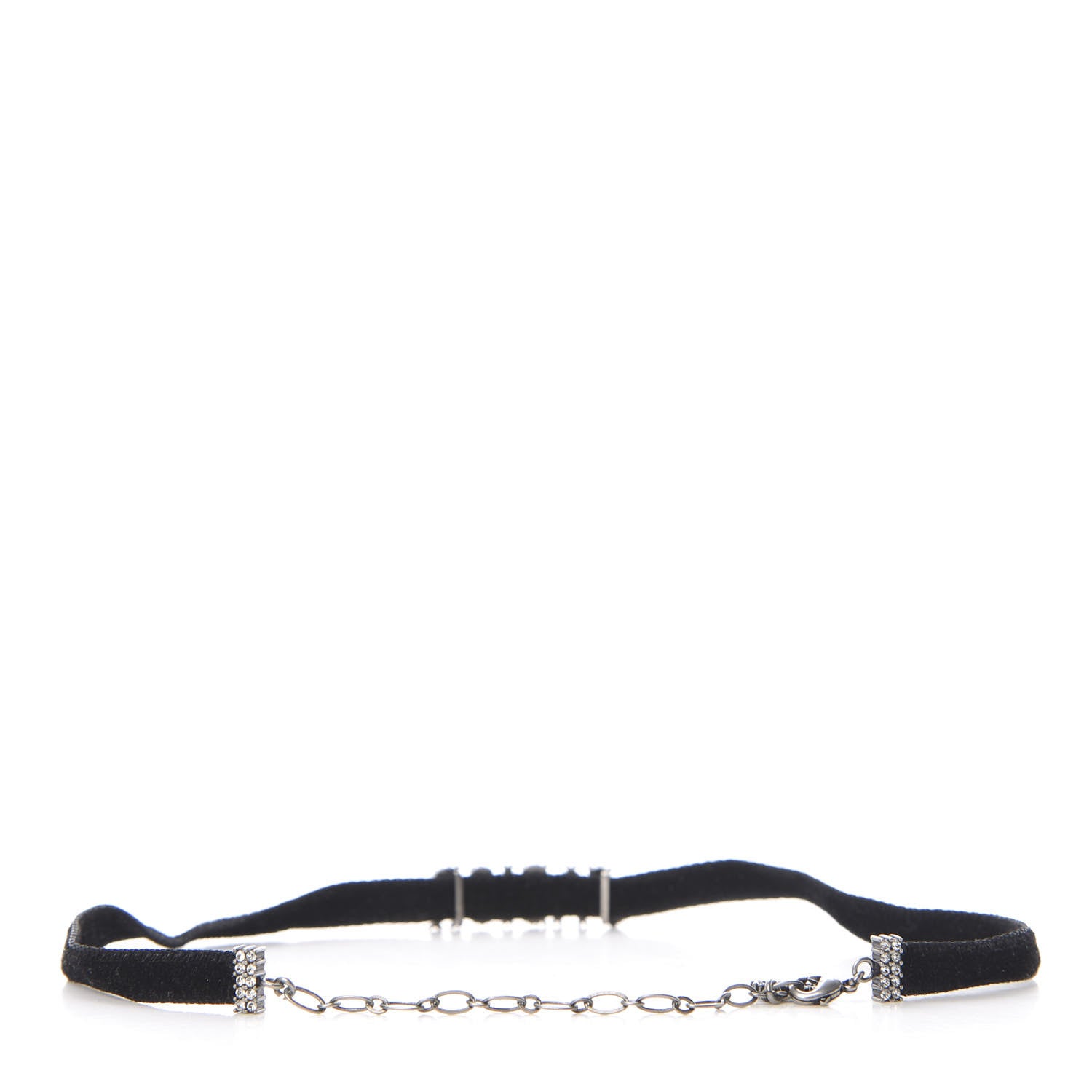 Christian Dior Velvet Crystal J’Adior Choker Necklace Black 3 of 4