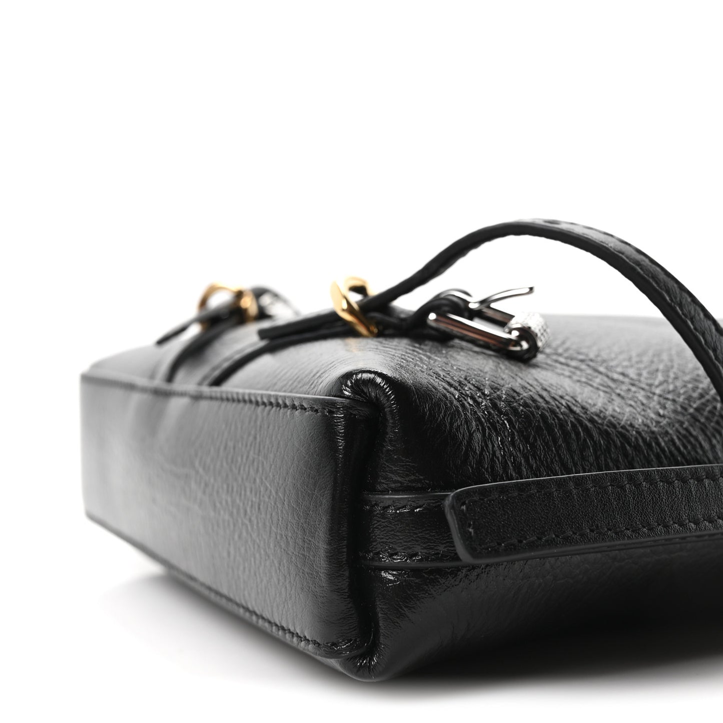 Tumbled Calfskin Nano Voyou Bag Black