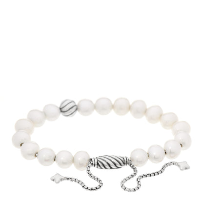 David Yurman Sterling Silver Pearl 8mm Spiritual Bead Bracelet 2 of 3