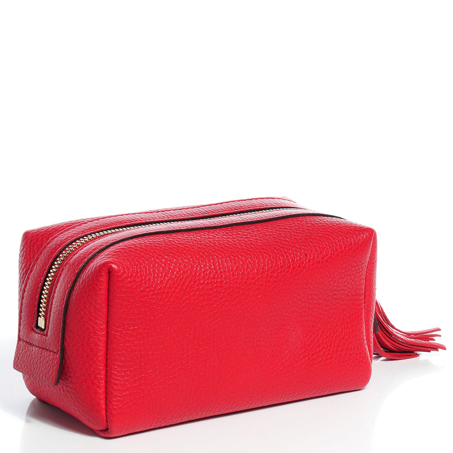 Pebbled Calfskin Medium Soho Cosmetic Case Red