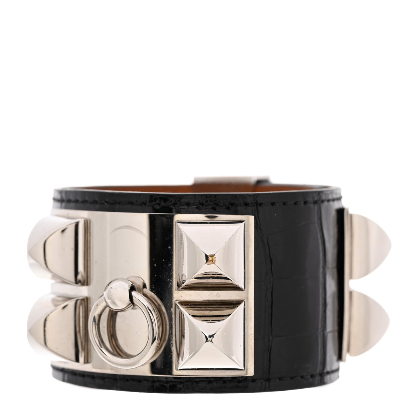 Shiny Alligator Collier De Chien CDC Bracelet Black