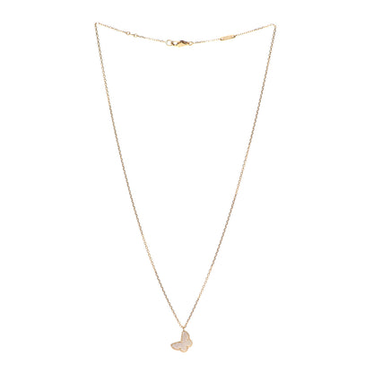 Van Cleef & Arpels 18K Yellow Gold Mother of Pearl Sweet Alhambra Butterfly Pendant Necklace 3 of 7
