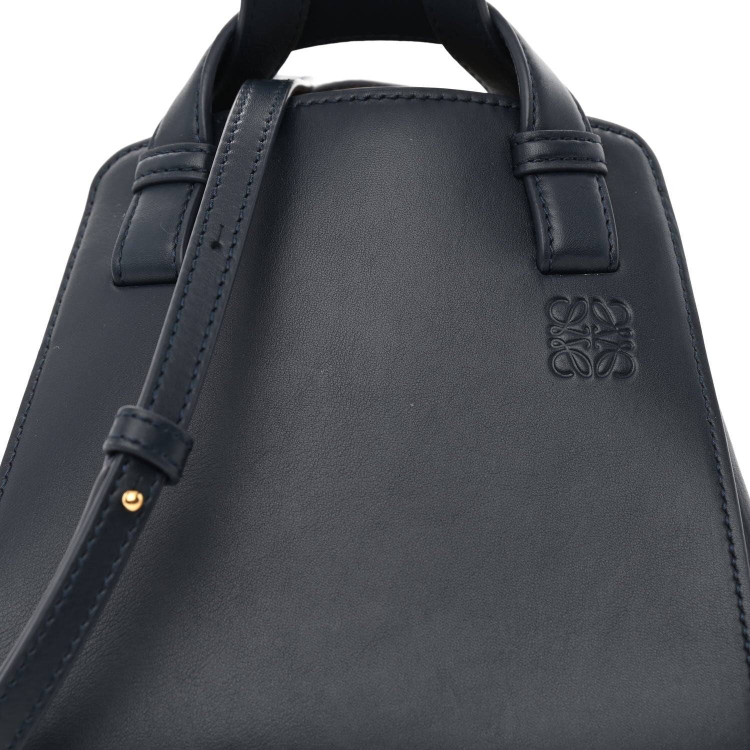 Loewe Calfskin Small Hammock Nugget Shoulder Bag Navy 7 of 9