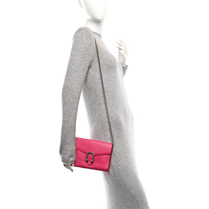 Gucci Dollar Calfskin Crystal Mini Dionysus Chain Wallet Box Pink 2 of 10