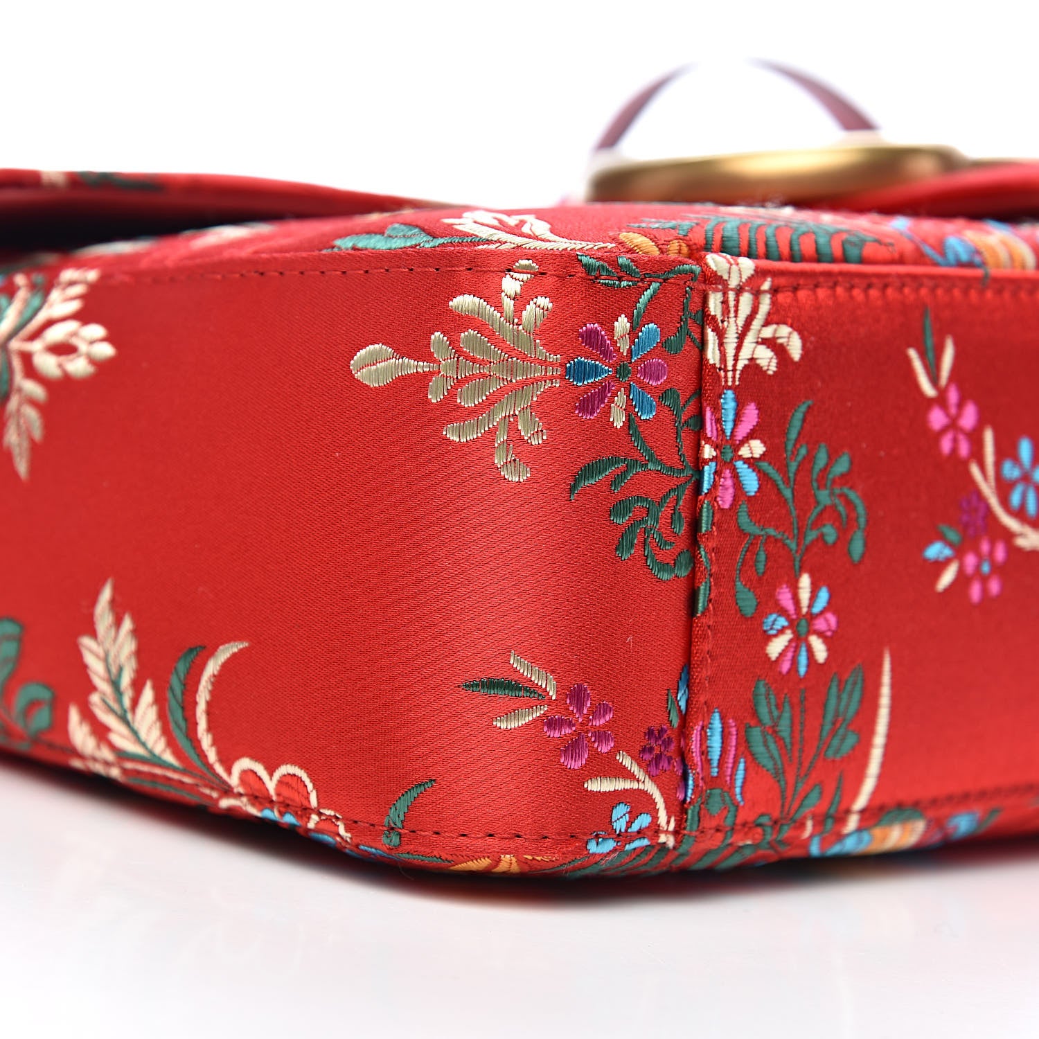 Gucci Jacquard Matelasse Floral Medium GG Marmont Shoulder Bag Red 8 of 10