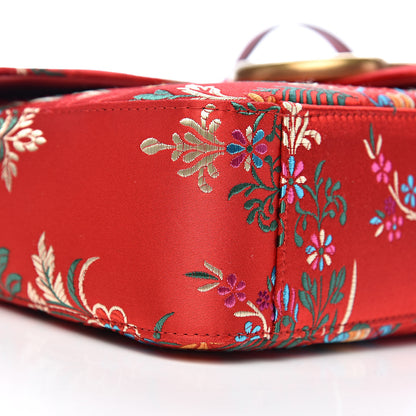 Gucci Jacquard Matelasse Floral Medium GG Marmont Shoulder Bag Red 8 of 10