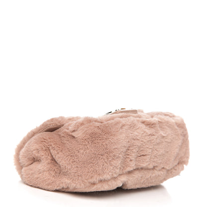 Dolce & Gabbana Faux Fur Watersnake Embellished Lucia Shoulder Bag Pink 3 of 10