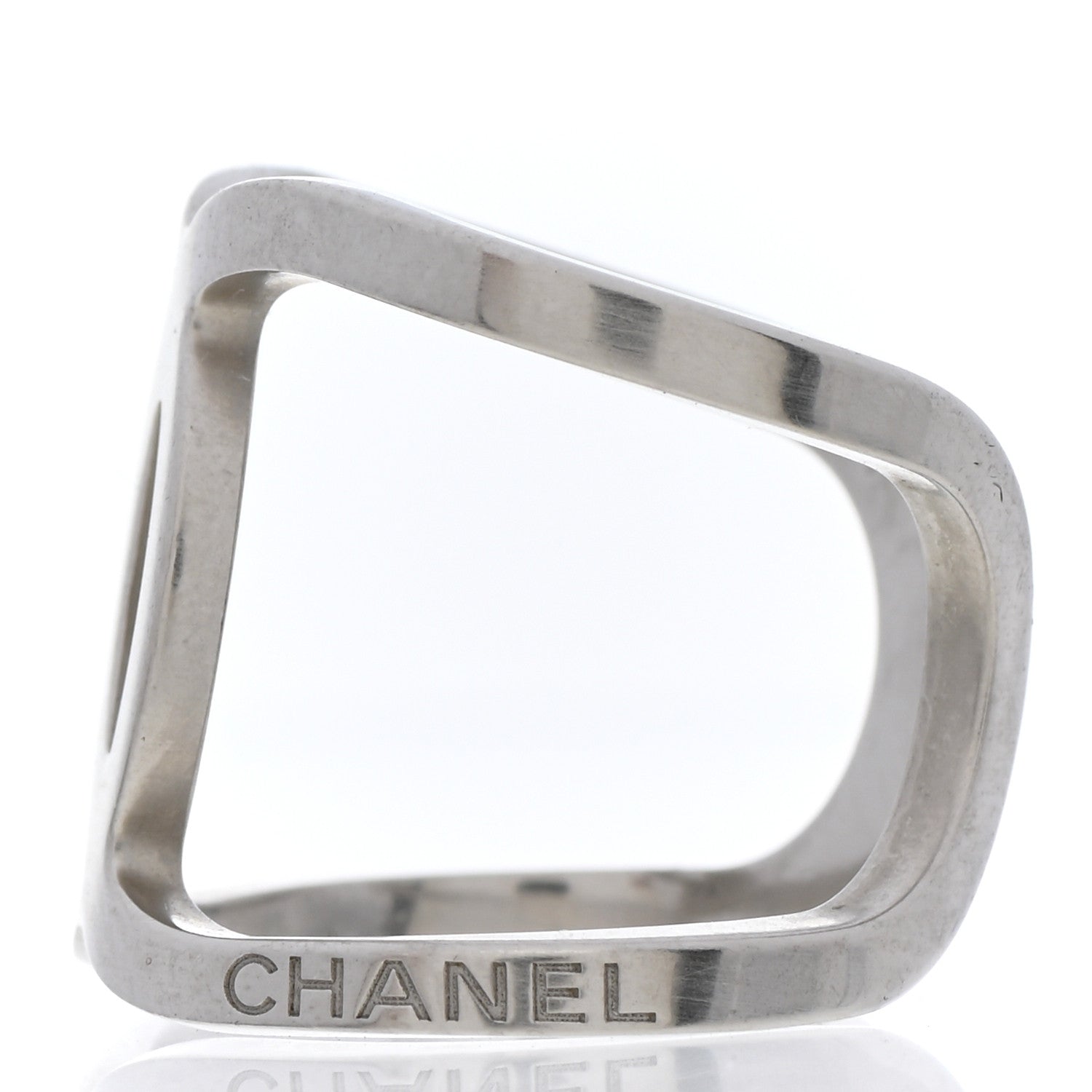 Chanel Metal CC Ring 55 7.25 Silver 5 of 6
