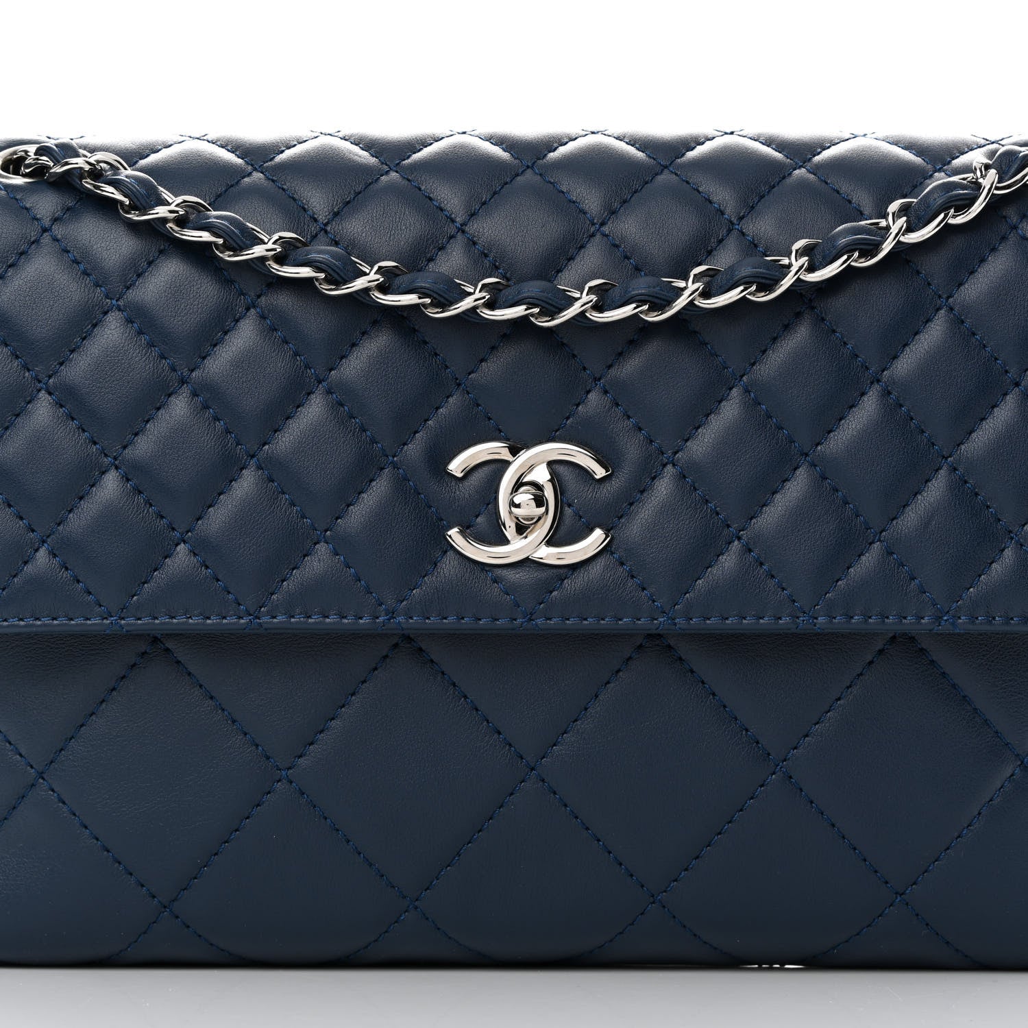 Chanel Calfskin Quilted In The Business Flap Dark Blue 7 of 12