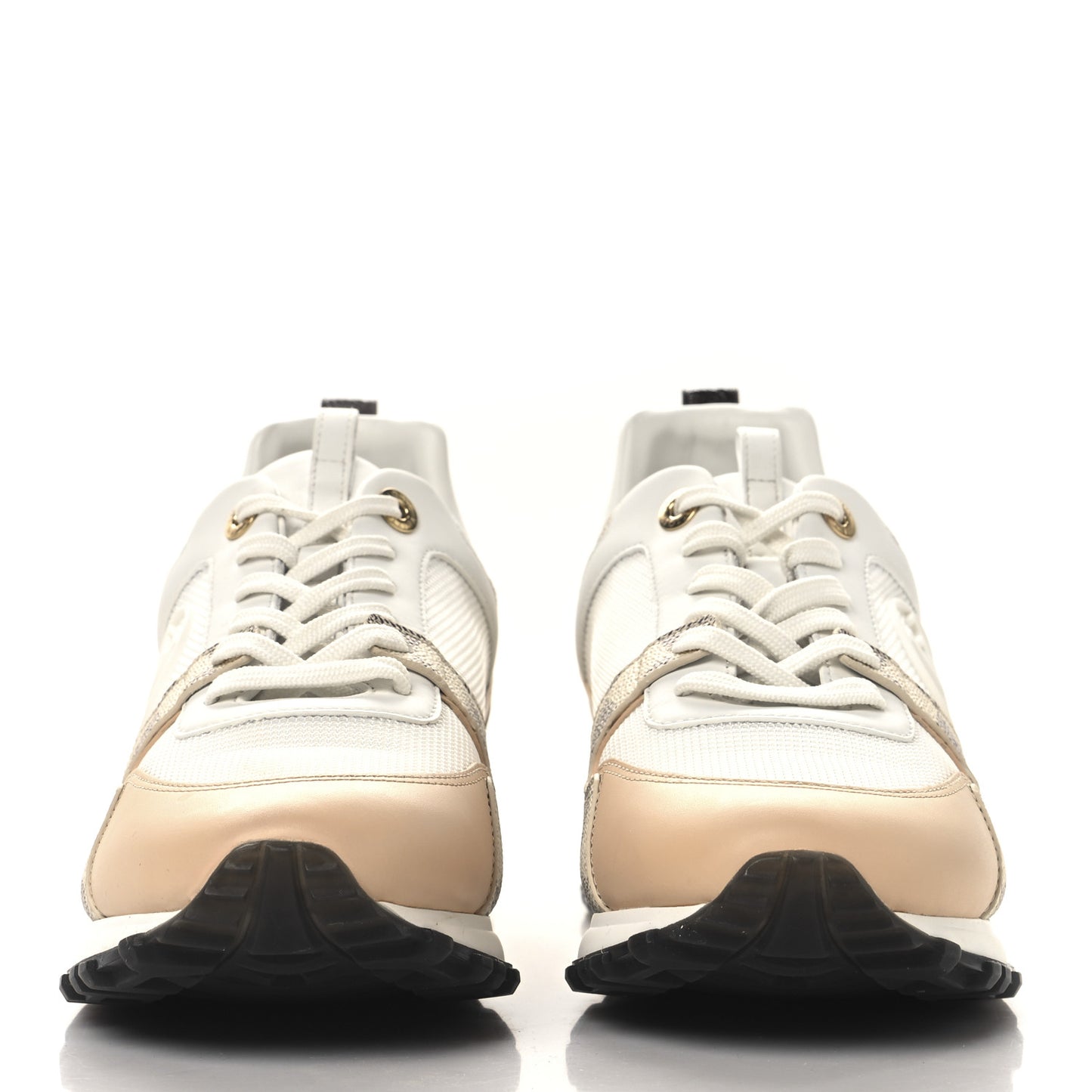 Calfskin Damier Azur Run Away Sneakers 39.5 White