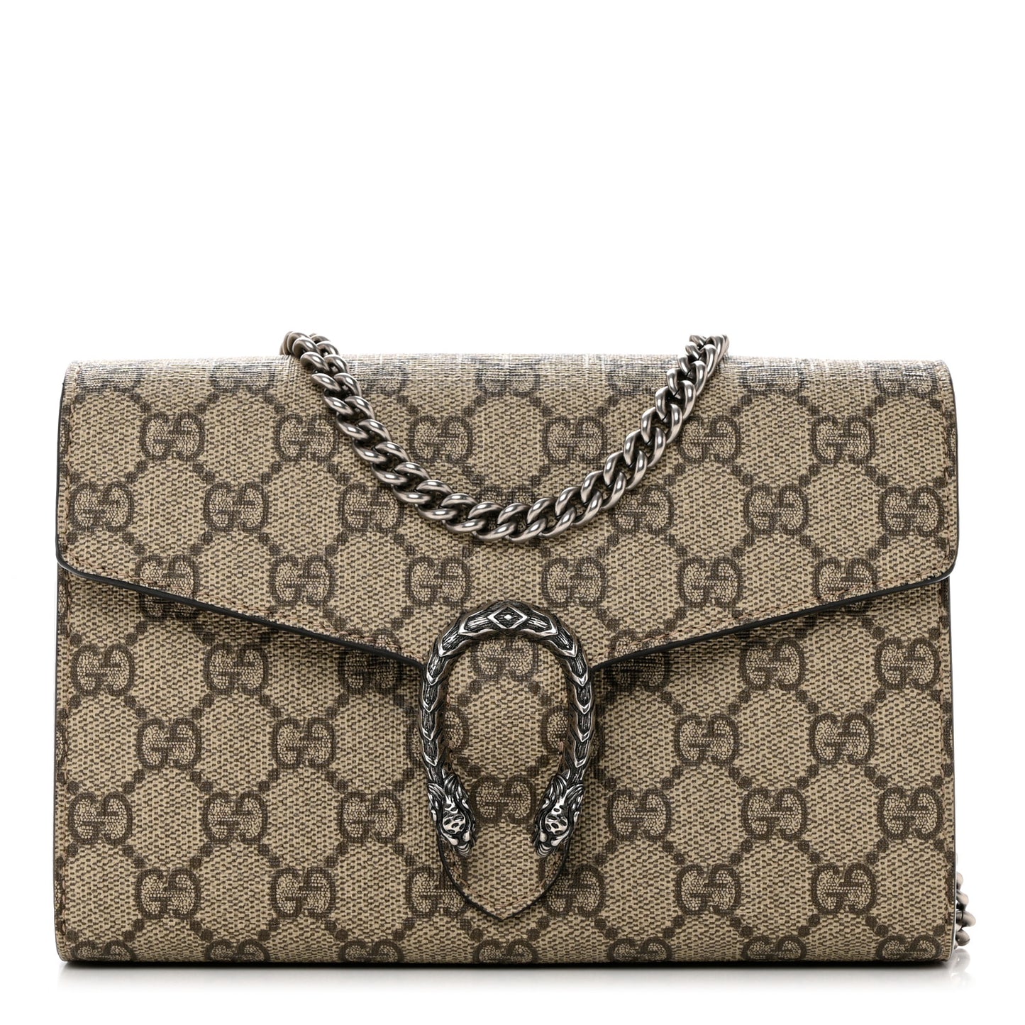 GG Supreme Monogram Mini Dionysus Chain Wallet Beige Taupe