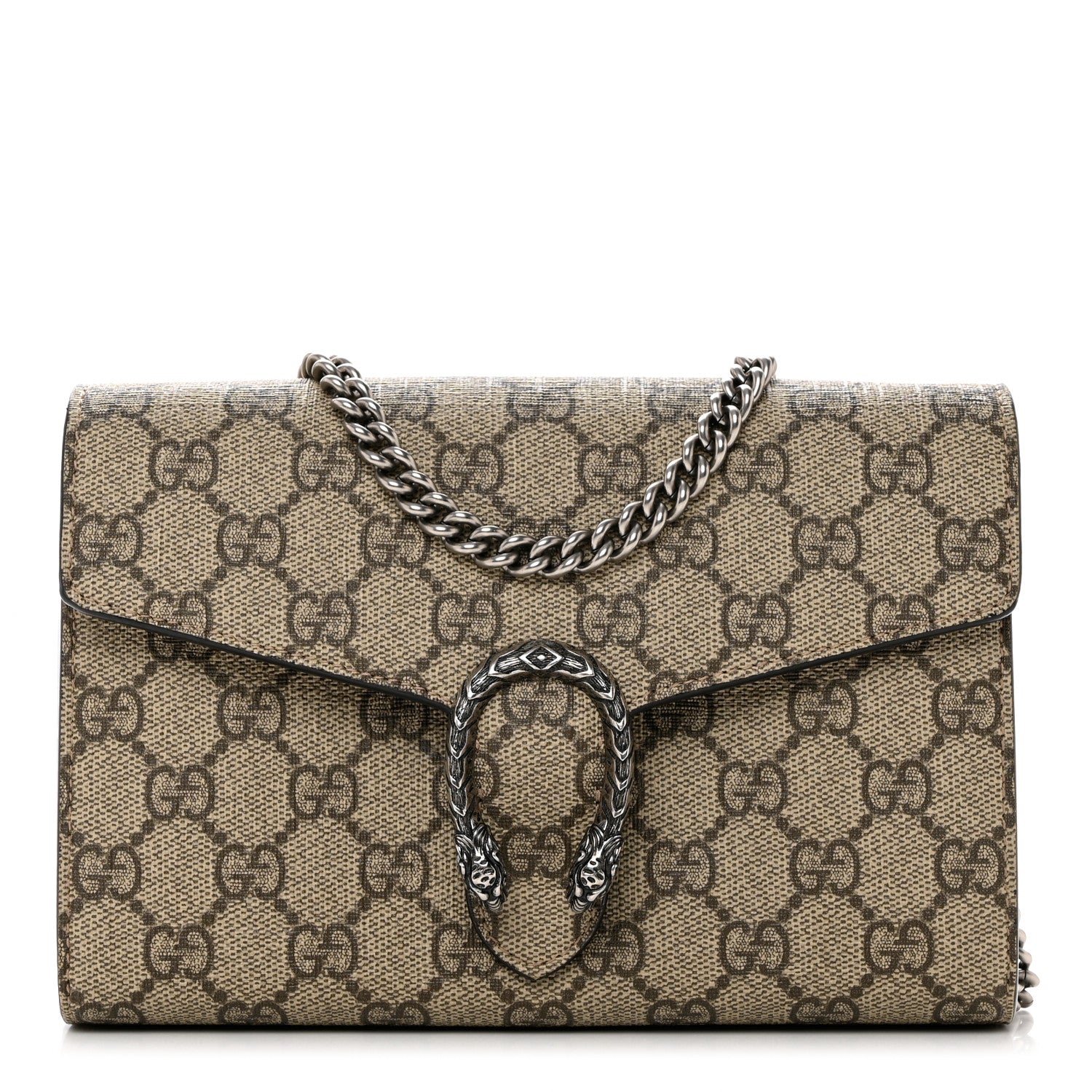 Gucci GG Supreme Monogram Mini Dionysus Chain Wallet Beige Taupe 1 of 10
