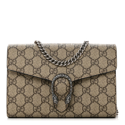 Gucci GG Supreme Monogram Mini Dionysus Chain Wallet Beige Taupe 1 of 10