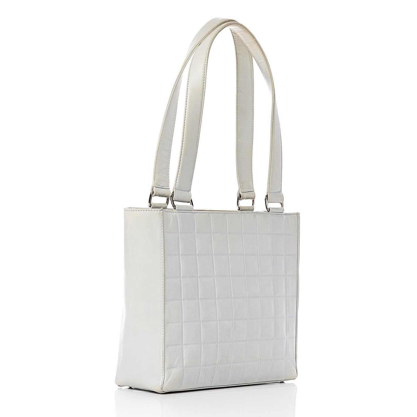 Lambskin Chocolate Bar Quilted Small Shoulder Bag Light Blue