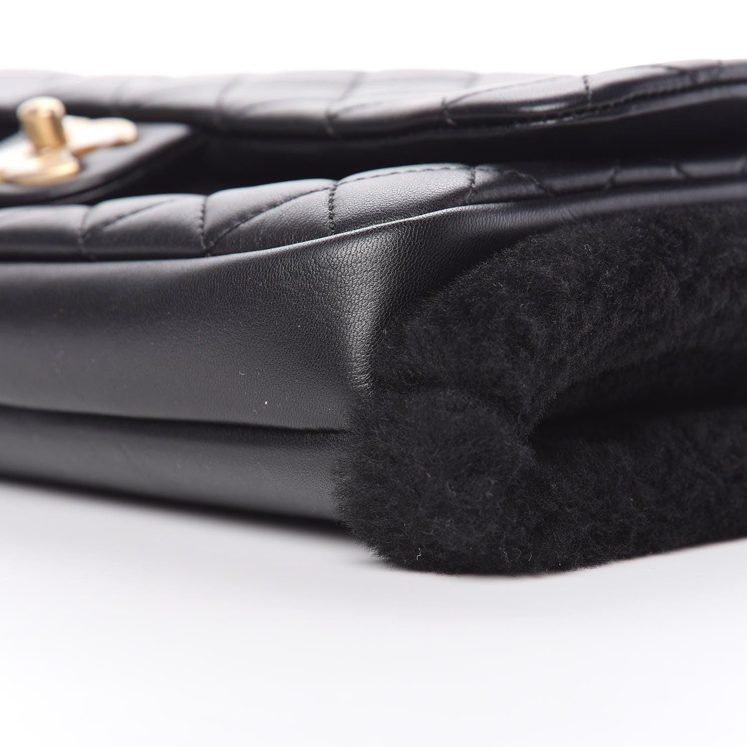 Chanel Lambskin Shearling CC Muff Flap Bag Black 9 of 9