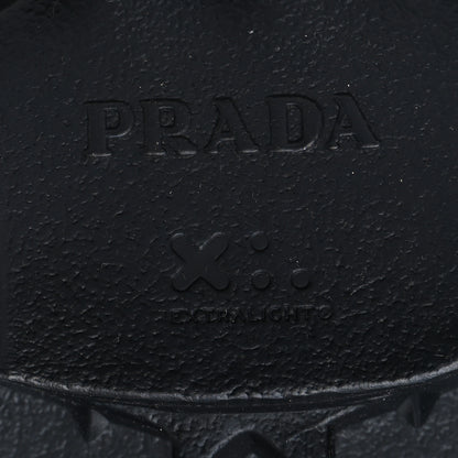 Prada Spazzolato Rois Nylon Metal Triangle Logo Monolith Pouch Pocket 55mm Boots 38.5 Black 8 of 9