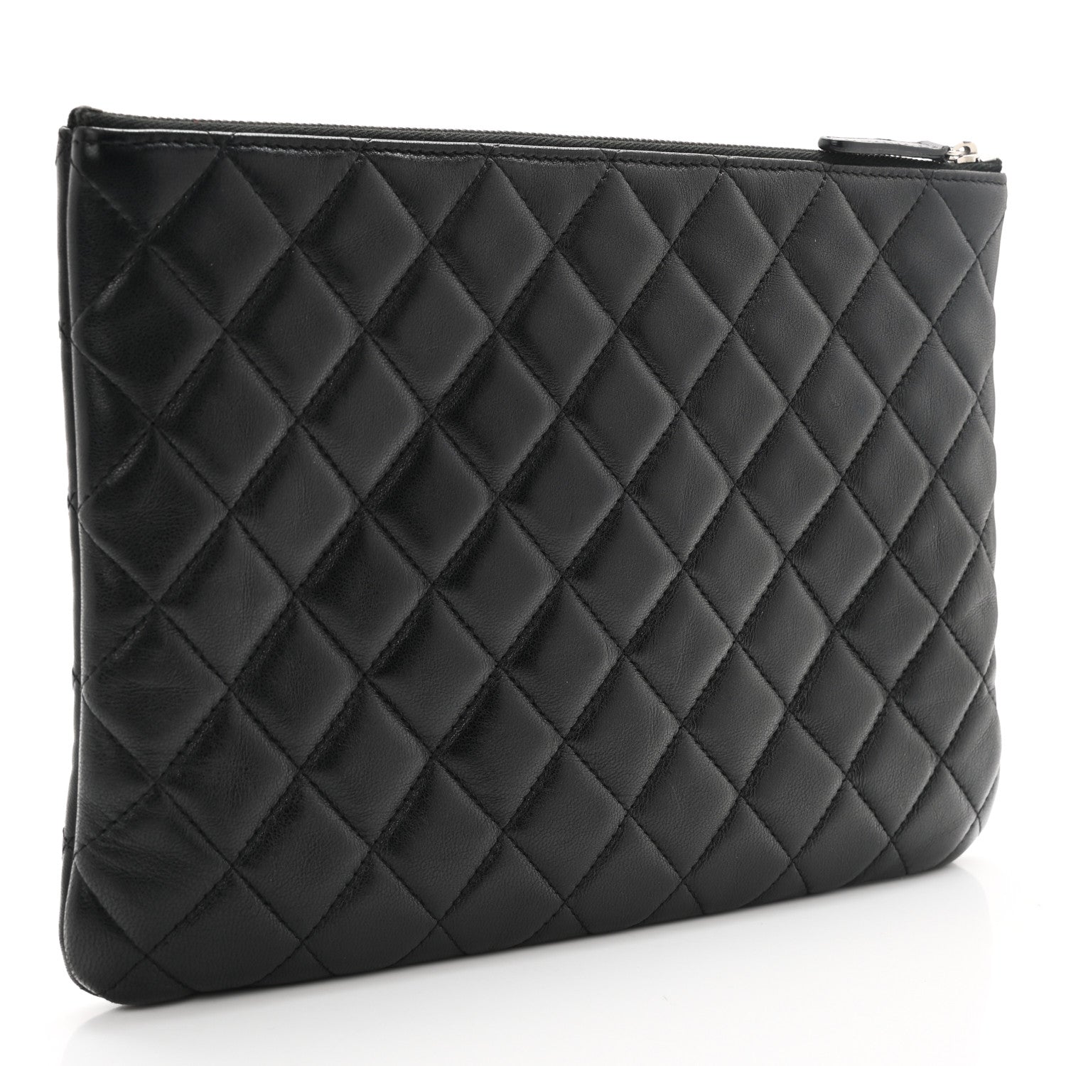 Chanel Lambskin Quilted Medium Cosmetic Case Black 3 of 8