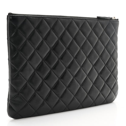 Chanel Lambskin Quilted Medium Cosmetic Case Black 3 of 8