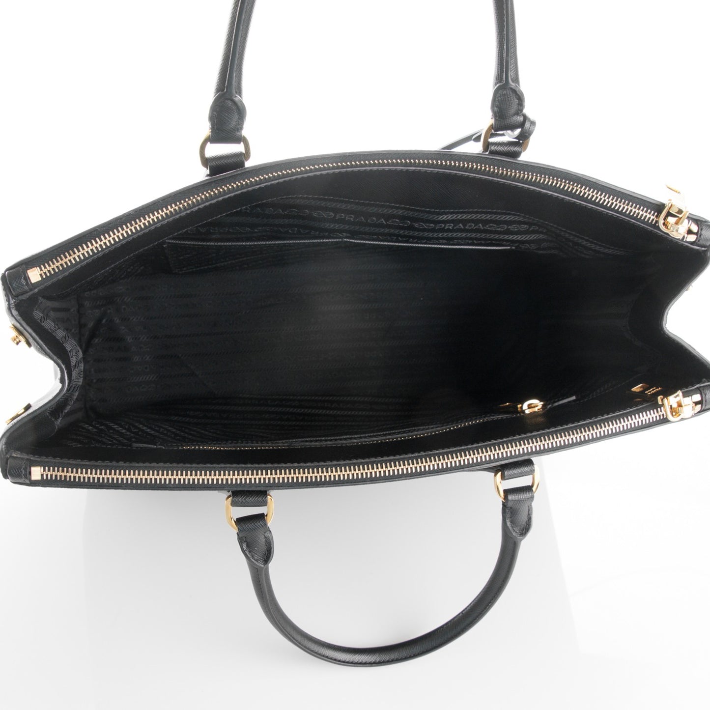 Saffiano Lux Extra Large Galleria Double Zip Tote Black