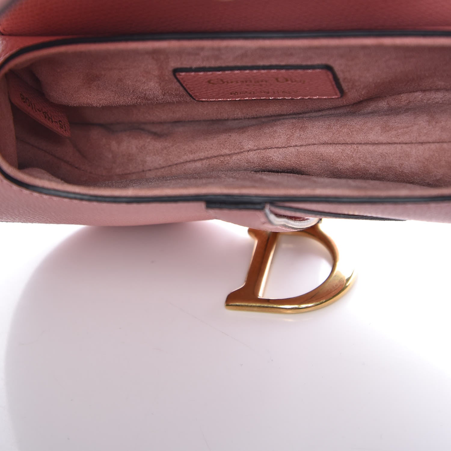 Christian Dior Grained Calfskin Mini Saddle Bag Pink 5 of 10
