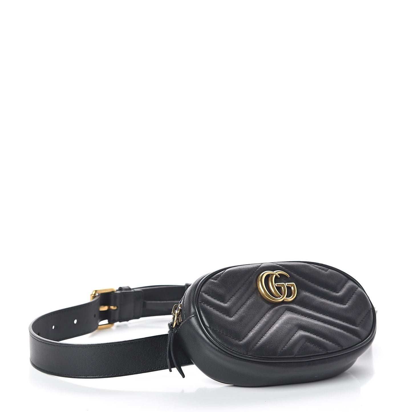 Calfskin Matelasse GG Marmont Belt Bag 85 34 Black