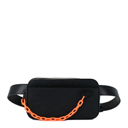 Louis Vuitton Taurillon Monogram Uniformes Solar Ray Soft Pochette Volga Belt Bag Black 1 of 10