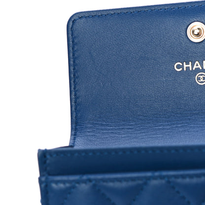 Chanel Lambskin Quilted Boy Flap Card Holder Blue 9 of 13