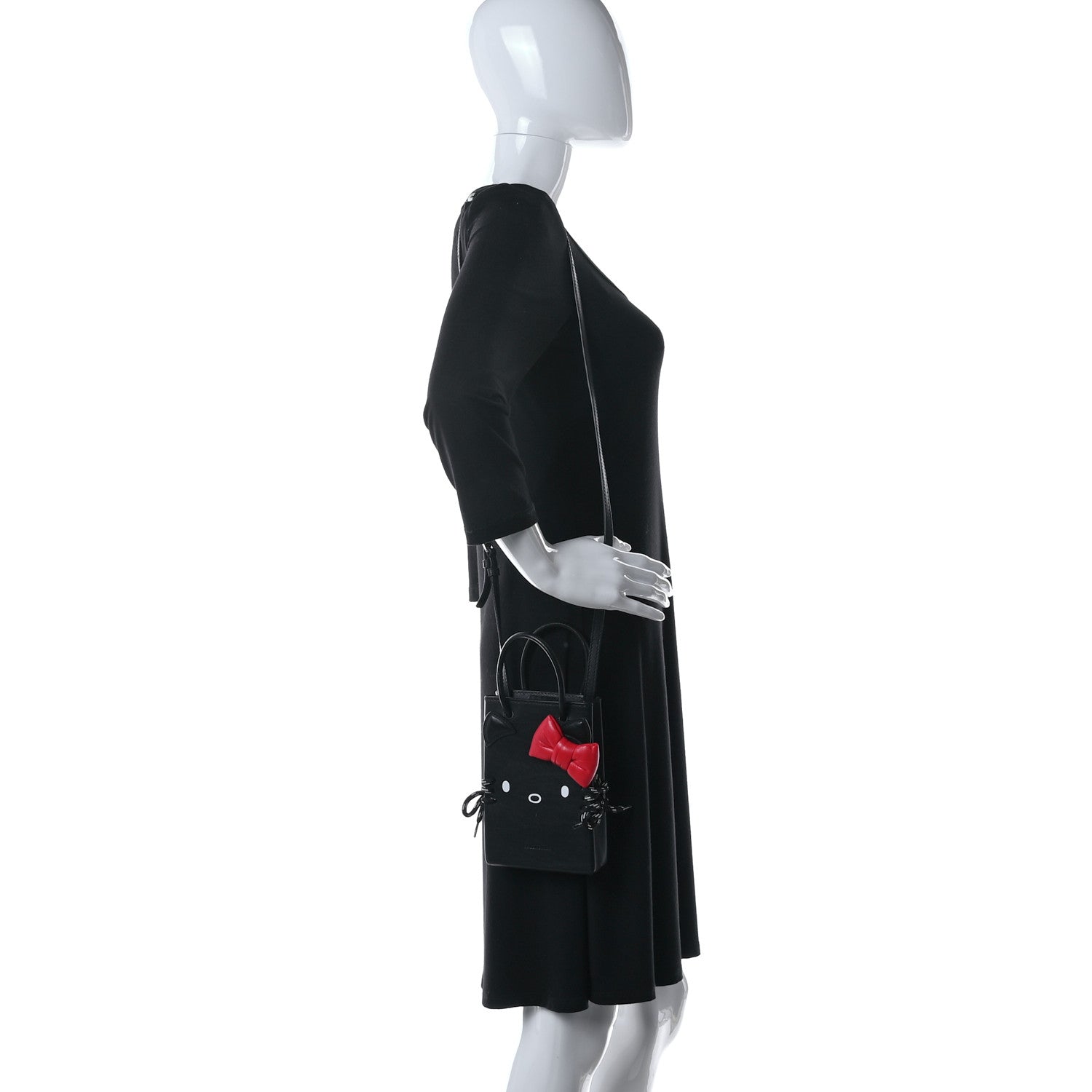 Balenciaga Calfskin Hello Kitty Phone Holder Bag Black 2 of 14