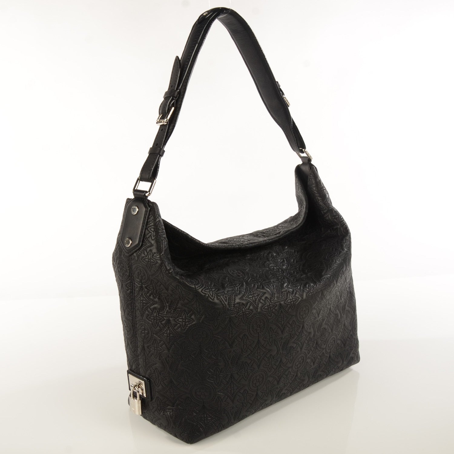 Louis Vuitton Monogram Lambskin Antheia Hobo PM Black 3 of 7