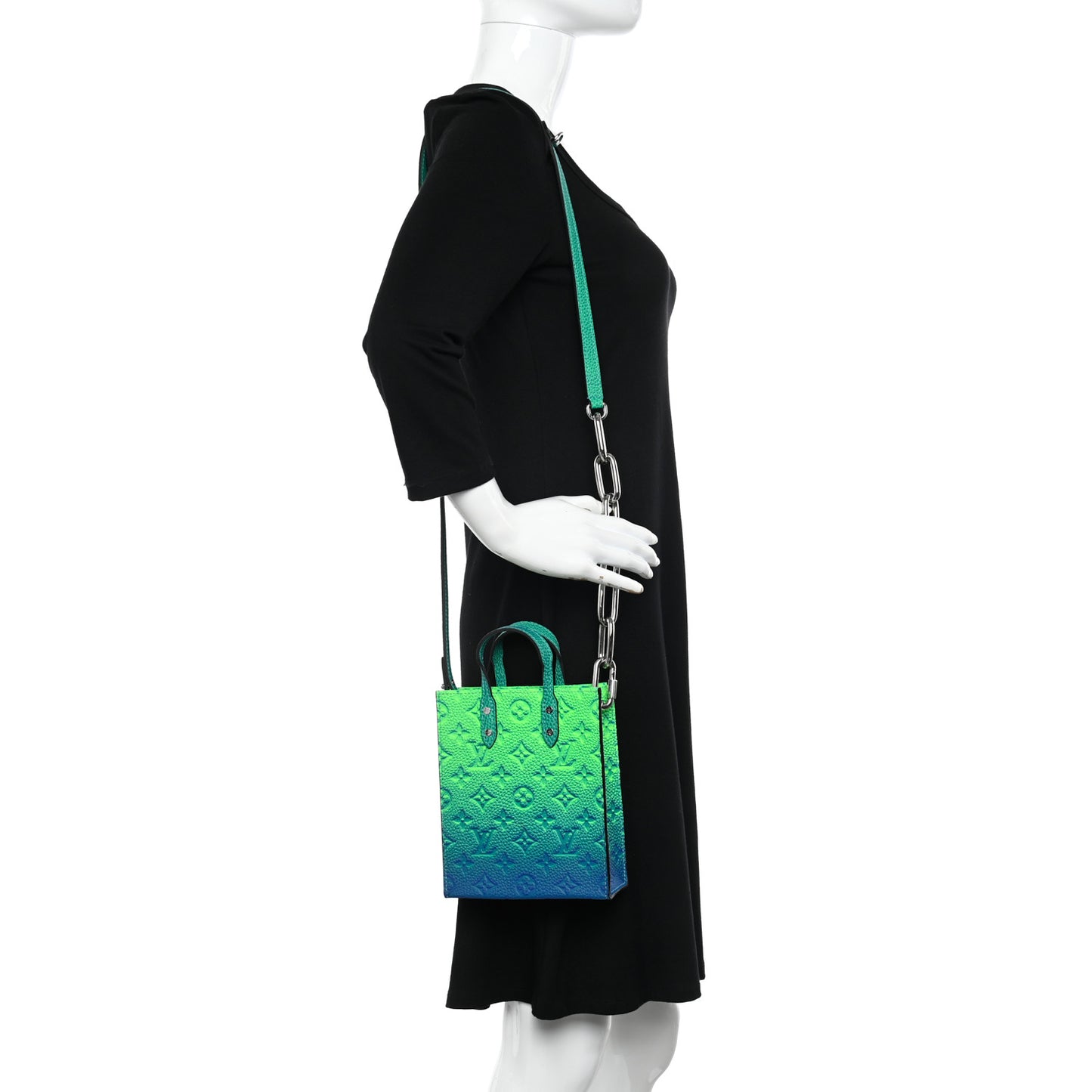 Taurillon Illusion Sac Plat XS Bleu Vert