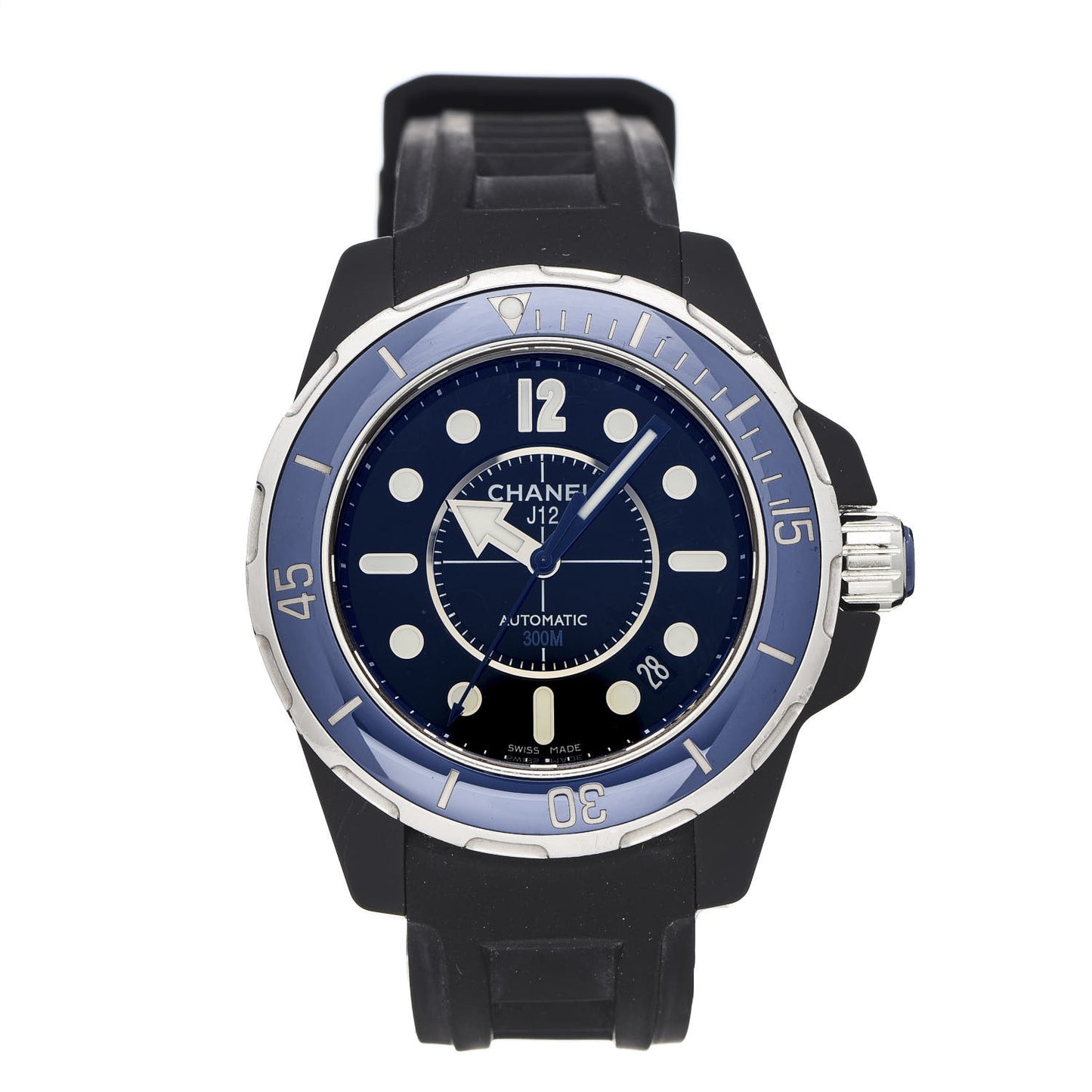 Stainless Steel Ceramic Rubber 41mm J12 Marine Automatic Watch Black