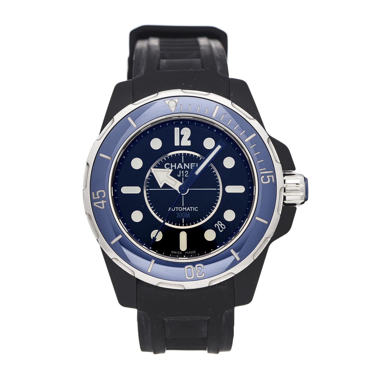 Chanel Stainless Steel Ceramic Rubber 41mm J12 Marine Automatic Watch Black 1 of 7