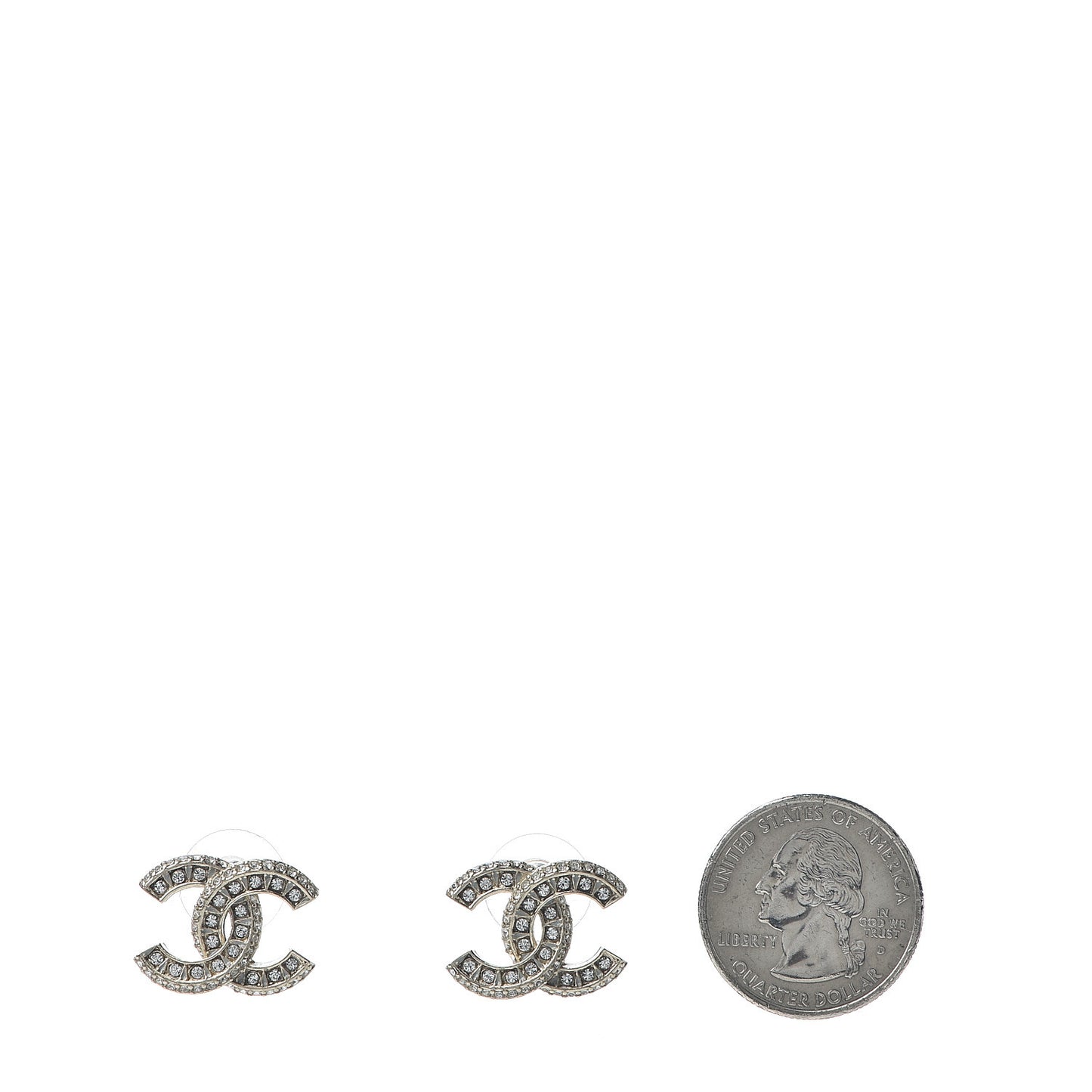 Crystal Timeless CC Earrings Light Gold