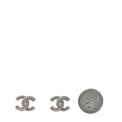 Chanel Crystal Timeless CC Earrings Light Gold 2 of 5