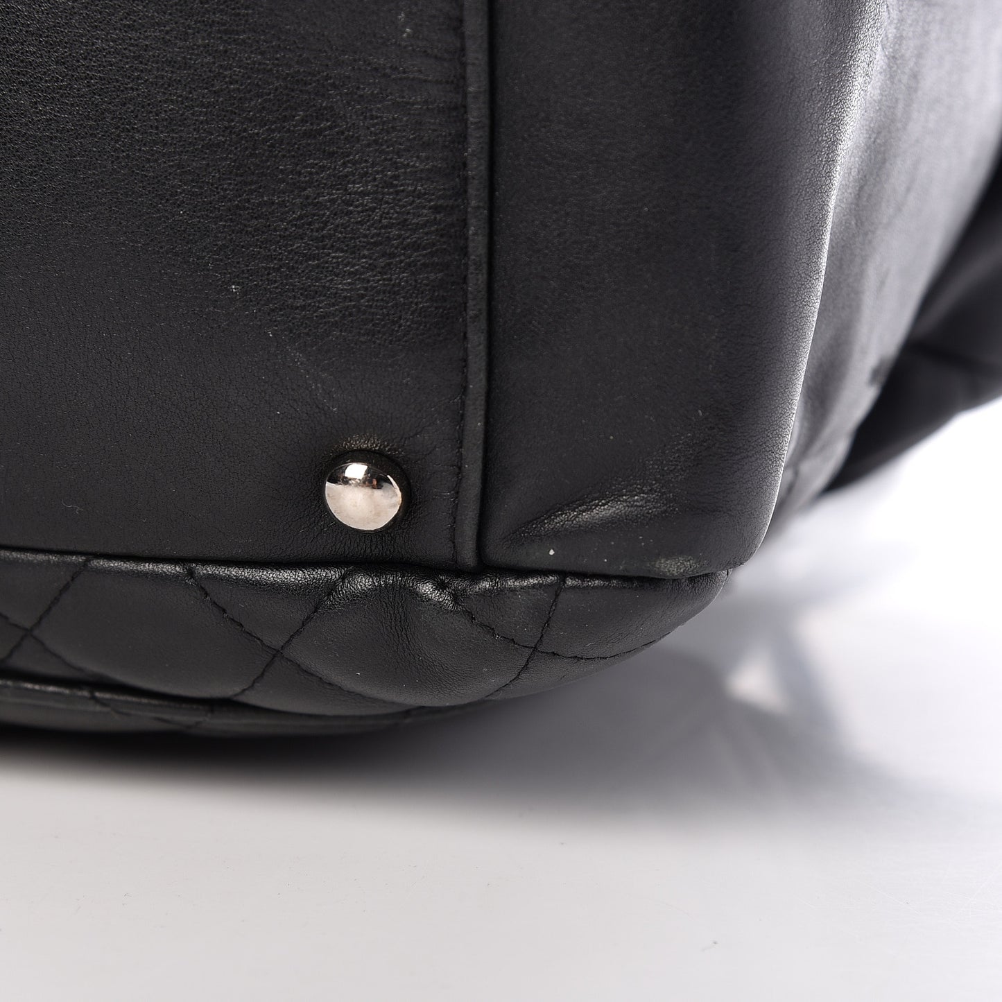 Calfskin Quilted Large Cambon Flap Black