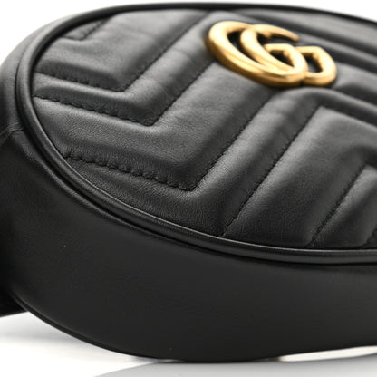 Gucci Calfskin Matelasse GG Marmont Belt Bag 85 34 Black 9 of 11