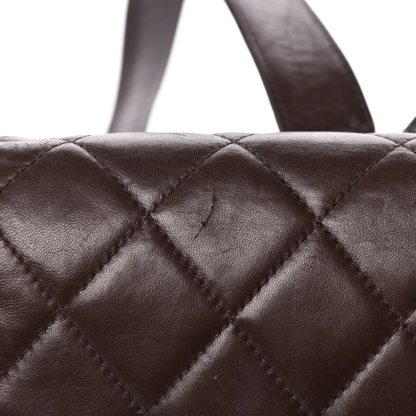 Lambskin Quilted Backpack Brown