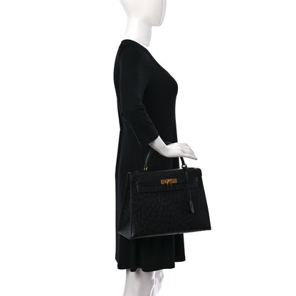 Hermes Ostrich Kelly Sellier 32 Black 3 of 24