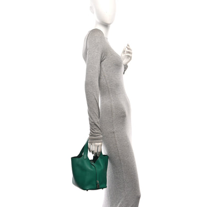 Hermes Taurillon Clemence Picotin Lock 18 Vert Vertigo 2 of 11