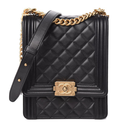 Chanel Calfskin Quilted North South Boy Flap Black 1 of 10
