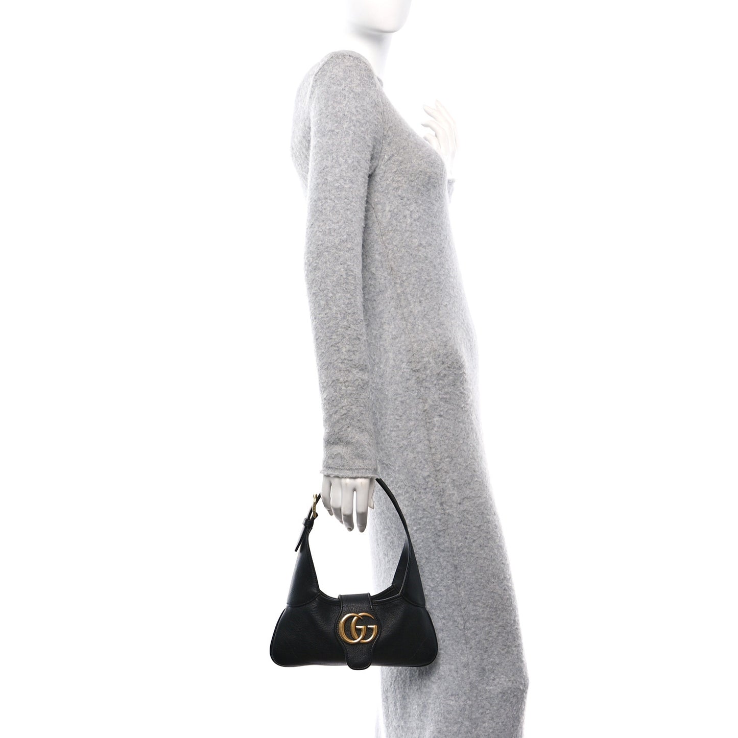 Goatskin Small GG Aphrodite Shoulder Bag Black