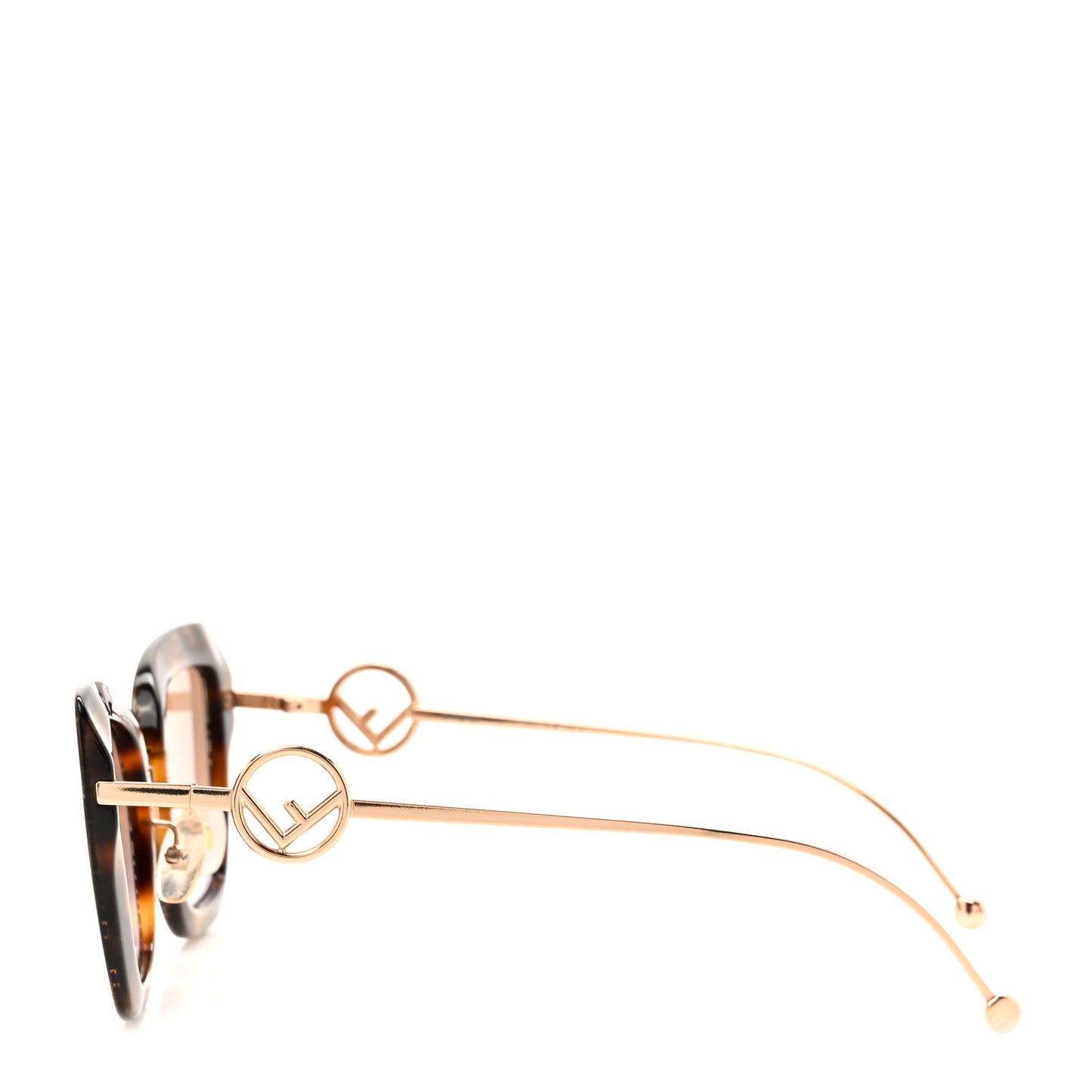 Acetate Metal F is Fendi FF Square Cat Eye Sunglasses FF 0408/S Havana