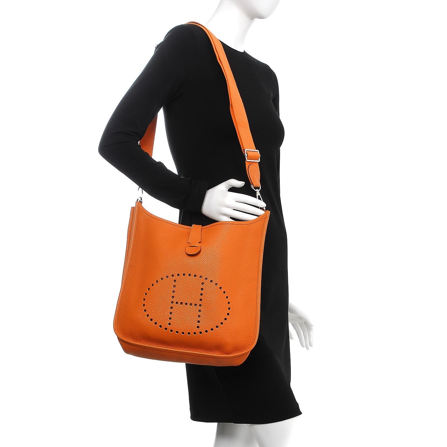 Hermes Taurillon Clemence Evelyne III GM Orange 2 of 10